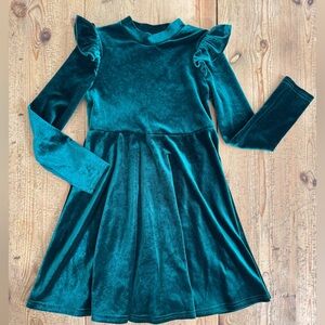 Green Velvet Girls Dress